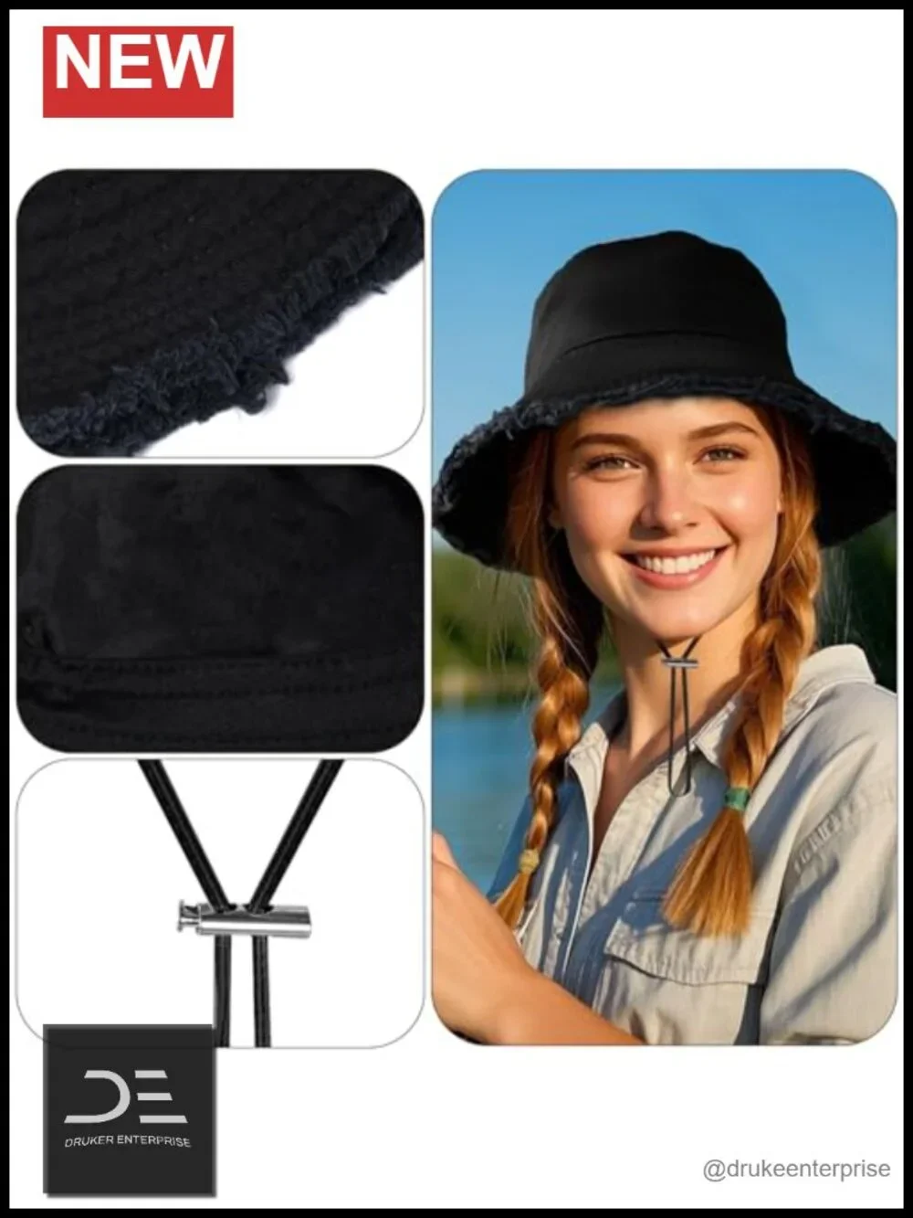 Wide Brim Bucket Hat for Women Summer Beach Sun Hat Unisex Foldable Cotton